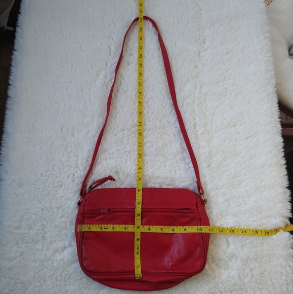 Samantha Scott Red Small Leather Crossbody Shoulder Purse Pocketbook - Picture 10 of 11